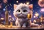 Placeholder: cute fluffy pixar chibi cat, new years eve scene, champagne, twisted serpentine, fireworks Weight:1 detailed matte painting, deep color, fantastical, intricate detail, splash screen, complementary colors, fantasy concept art, 8k resolution trending on Artstation Unreal Engine 5 Weight:0.9