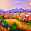 Placeholder: an ultradetailed painting of a sevilla village, golden ratio, 4 k resolution, 8 k resolution, oil on canvas, landscape with Bright Colors, pop art