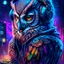 Placeholder: Illustrative sketch of a humanoid owl in music with headphones, full body, ultra quality, hyper detailed, graffiti, concept art, maximalism, 8k