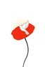 Placeholder: simple outline of a red poppy with a white dove hovering over it and a sun in the background