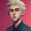 Placeholder: Portrait of a sweet 9 year old wizard blond curly hair boy with big lips Nick Harris style