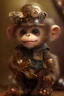 Placeholder: small cute steampunk mechanical monkey