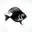 Placeholder: 2d logo of fish black and white logotype style accurate to real fish