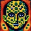 Placeholder: A human face made of many little human faces in Max Ernst style pointillism