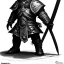 Placeholder: D&D character, paladin, dwarf, heavy armor, warhammer