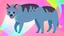 Placeholder: Cute chibi-style hyena dog, eating a big bony skeleton, cartoony, colorful, exaggerated, simplified, adorable