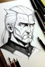 Placeholder: Draw Geralt of Rivia with black hair