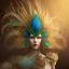 Placeholder: Mystery peacock feather mask, dramatique, art background, dramatic lighting, volumetric lighting, hyperrealisme, 8k, high quality, lot of details, fit within portrait