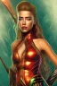 Placeholder: portrait head Amber Heard Aquaman red dress in the green sea