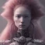 Placeholder: hyper-detailed, electonic prison, emaciated red-haired woman chained to the wall,sci- fi style, a highly detailed CG render, Sci fi, pink and gray complementary colours,masterpiece, by Akihiko Yoshida,designed by Ora Ito