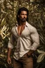 Placeholder: fullbody Portrait of an Olive skinned muscular very handsome male with dark hair and a goatee beard