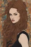 Placeholder: Tori Black style women eye candy Punk on the street,on display Gustav Klimt style subject is a beautiful long long ginger hair female oilpaint