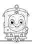 Placeholder: outline art for cute Train coloring pages with sitch, white background, Sketch style, full body, only use outline, toddlers style, clean line art, white background, no shadows and clear and well outlined.