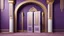 Placeholder: Hyper Realistic Islamic-Architectural-Mosque-Open-White-Door-&-Navy-Wall on Purple-Rustic-Wall with maroon-crafting-on-Golden-pillars