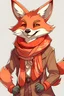 Placeholder: anime style anthropomorphic fox in rouge clothing with a scarf