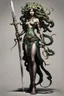 Placeholder: full-length persona, detailed, sword in hand, gorgon medusa