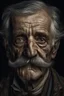 Placeholder: Highly detailed portrait of old French man, black mustache, ghost,