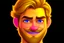 Placeholder: Happy Andrew Garfield with a beard and blue eyes in Pixar style