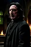 Placeholder: I want a picture that 's more realistic , more Professor Snape , with a high level of horror , and I want Hogwarts behind him .