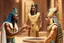 Placeholder: Pharaoh talks to his assistant, points his finger at him, and gives him orders