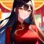 Placeholder: Clear focus, 8k, high quality, detailed, beautiful lighting, vibrant colors, black long hair, vibrant golden eyes, girl, red chinese clothes,