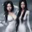 Placeholder: hitomi tanaka, dress white, mark niplles. long black hair, realistic, intriacte detail, sci-fi fantasy style, volumetric lighting, particales,highly detailed,cinamatic, deep colours,8k