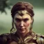 Placeholder: analog style, Celtic goddes, portrait, simmetric eyes, war ambient,queen, wonder woman wearing outfit, ultra realistic photo