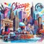 Placeholder: tourist poster of Chicago, Illinois in vibrant marker art style, featuring iconic landmarks such as Cloud Gate, Buckingham Fountain, Sears Tower illustrated with bold strokes, vivid colors, hand-drawn marker textures, sketch-like outlines, and coloring-book aesthetics. Include dynamic urban scenery, expressive ink shading, playful imperfections, and energetic travel-poster composition. Typography “Chicago, Illinios” prominently displayed on top in stylish retro travel font, clean poster layout,