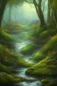 Placeholder: Generate an image of a serene forest scene with a river running through it.