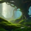 Placeholder: fantasy concept art, dynamic lighting, Intricately detailed, Splash screen art, deep color, Unreal Engine, volumetric lighting, black obsidian, Fantasy library artwork, vines, moss, bone, leather, library artwork,