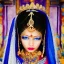 Placeholder: Indian Princess long hairs blue eyes in a temple