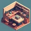 Placeholder: Pan of New Style in in retro isometric anime art style