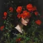 Placeholder: Red flowers, vegetations, forest, doom, creepy, gloomy, gothic dark influence, john singer sargent paintings, and berthe morisot paintings