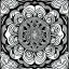 Placeholder: kids coloring page, mandala of roses fully on page, perfectly symmetrical, cartoon style, thick lines, low detail, no shading