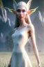 Placeholder: elven young woman, wearing light dress, happy expression, visible ultradetailed armonious cute femine face, visible ultradetailed body, luminous weather, field in the mountains, ultra realistic, concept art, intricate details, highly detailed, photorealistic, octane render, 8 k, unreal engine, art by artgerm and greg rutkowski and charlie bowater and magali villeneuve and alphonse mucha