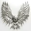 Placeholder: an eagle that flapped its wings with a white background and an arch in the form of silver leaves