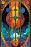 Placeholder: Create a chaotic abstract cubist Tarot Card depicting The Two of Swords , in the style of Bill Sienkiewicz, Philippe Druillet, Gustav Klimt, Alphonse Mucha, and Jean Giraud Moebius, precisely drawn, colored and inked, with ornate bordered edges