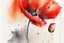 Placeholder: abstract watercolour poppy in the style of jean haines