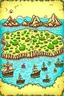 Placeholder: treasure map on sea