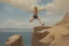 Placeholder: man jumping from the cliff by phil hale