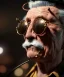 Placeholder: Portrait cabaret scene, steampunk. old man and little monkey, Sunglasses, rain, smoking, happy, hot. Many people background, highly detailed, concept art, unreal engine 5, god rays, ray tracing, RTX, lumen lighting, ultra detail, volumetric lighting, 3d, finely drawn, high definition, high resolution.