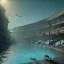 Placeholder: schwimmbad im römischen kolloseum,steam, ,epic, golden shine, dust, 8k, extremly detailed, dark, sea, caesar,relax , night, raining tiny diamonds