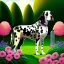 Placeholder: Hermoso perro Dalmata en el jardín arte caricatura