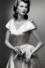 Placeholder: Portrait lady, full body shot, full-color long shot 1950sSuburbia black and white