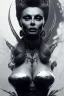 Placeholder: Sophia Loren as evil queen in black leather, cleavage, angry, stern look. character design by cory loftis, fenghua zhong, ryohei hase, ismail inceoglu and ruan jia. unreal engine 5, artistic lighting, highly detailed, photorealistic, fantasy