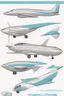 Placeholder: aeroplane inspired by shark with side view , quarter view and front view