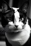 Placeholder: black and white cat