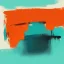 Placeholder: Melancholy Minimal abstract flat landscape painting. Rough brushstrokes and dripping paint. A single orange colour highlight with complimentary background colours. Use rule of thirds. Place the Horizon line at the top. Style of Justin Mortimer.Abstract empty landscape painting. Dripping paint. Rough. Minimal. Style of Justin Mortimer.