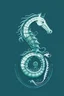 Placeholder: minimalist logo featuring seahorses in a katamaran in gothic style and blue-green hues.