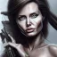 Placeholder: portrait Angelina Jolie gun long hairs big bobs Tomb Raider